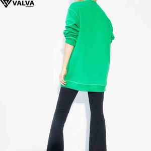 Sweatshirts ras du cou à manches longues décontractés pour femmes Essentiels de couleur personnalisés respirants à séchage rapide personnalisés selon votre marque. - Product Image 4