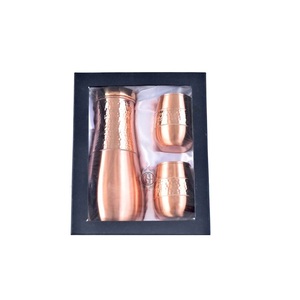 <b>Copper</b> Carafe Set Water Pitcher with 2 Tumblers Metal Water jug for bedside drinking <b>copper</b> sugar pot <b>kitchen</b> <b>accessories</b> - Product Image 2