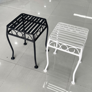 GCF115 Traditional Wrought Iron Outdoor <b>Stool</b> Durable Metal <b>Garden</b> Furniture for Patio Bedroom Warehouse Feature Rich Design - Product Image 6