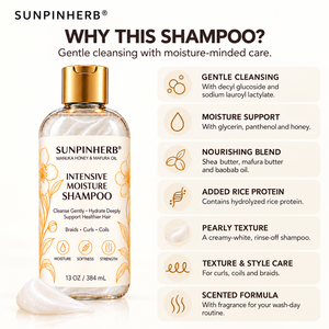 Sunpinherb แชมพูให้ความชุ่มชื้นน้ำมัน Manuka น้ำผึ้งและ mafura 384มล. สำหรับผมหยิกแห้ง - Product Image 5