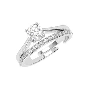 Achetez des bagues en argent sterling 925 de qualité supérieure pour femmes, plaquées rhodium, avec diamant comme pierre principale, technologie de sertissage à la closière, bijoux pour hommes - Product Image 1
