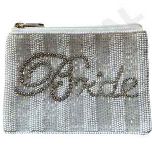 Pochette à monnaie perlée mariée portefeuille perlé personnalisé beau cadeau de maman-conception de coeurs de filles - Product Image 1