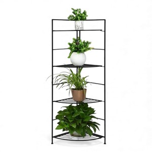 Tall Four Tier <b>Corner</b> Metal Plant Rack for Indoor Outdoor Balcony and Home Garden Plant Display - Product Image 1