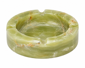 Cendrier circulaire en onyx vert naturel, écologique, sculpté à la main, support décoratif pour cigarettes, pour la maison et l'hôtel 2026 IMPEX - Product Image 1
