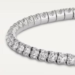 Pulsera de tenis de moissanita estilo hip hop con incrustaciones de piedras de corte redondo, de lujo, unisex, para uso diario y fiestas. - Product Image 4