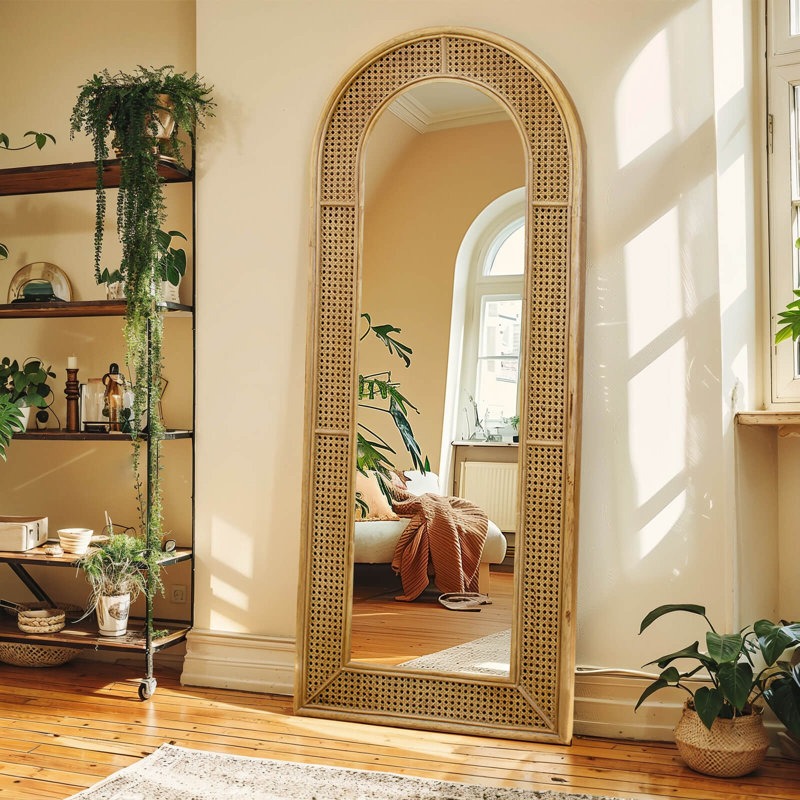 Vintage Modern Luxury Rattan Mirror - Perfect Decor Piece