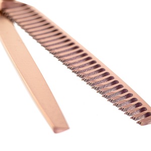 Ensemble de ciseaux professionnels pour couper et effiler les cheveux en or rose, SUS440C, coupe-ongles à doigt, 60-62 HRC, garantie de 5 ans - Product Image 5