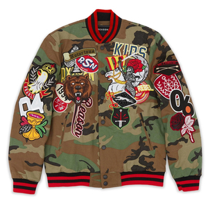 2024 Custom High Quality <b>Camo</b> Letterman Varsity <b>Jackets</b> Formal Style Coated Fabric for Spring Season - Product Image 5