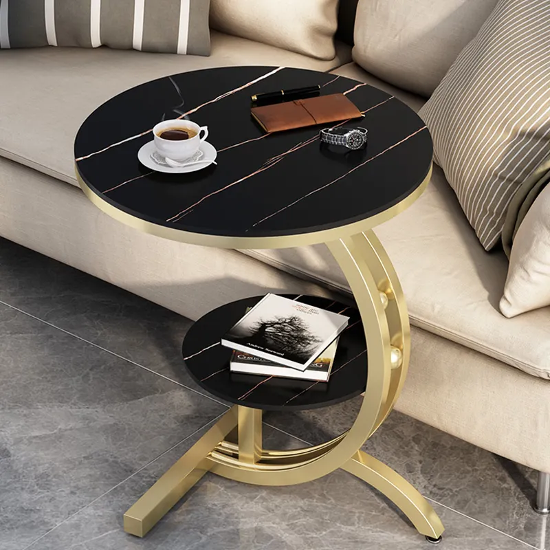 사이드 테이블 커피 테이블 가구 장식 라운드 코너 금속 엔드 차 침대 옆 침대 현대 사이드 테이블 거실 침실