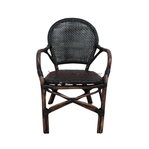 Nouveau fauteuil en rotin noir classique, moderne et minimaliste, pour la maison, la vente en gros, le salon, la salle à manger, le jardin, la terrasse, la mer - Product Image 2