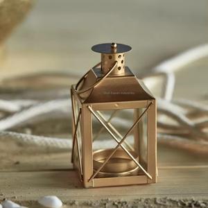 Ramadan Decorative <b>Grey</b> Finished Metal and Glass <b>Candle</b> Lantern for Home and Garden Decor Mini Hanging Lanterns - Product Image 5