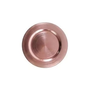 Beaded Border Metal Shiny <b>Grey</b> Round Charger Plate Minimalist For Wedding <b>Table</b> Decoration Dinnerware Dishes & Plates - Product Image 6