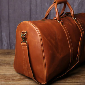 Custom Professional Genuine <b>Leather</b> <b>Overnight</b> <b>Bag</b> Luxury Travel Duffel <b>Bag</b> Vegetable <b>Leather</b> High End Duffel <b>Bags</b> - Product Image 2