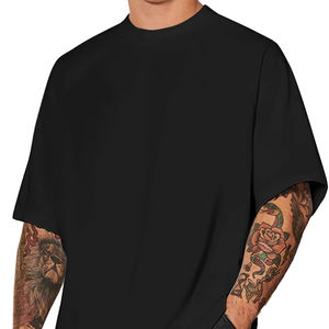 Camiseta cuadrada personalizada en blanco de gran tamaño Boxy Fit recortada de algodón de peso pesado para hombres camiseta sin costuras para hombres - Product Image 1