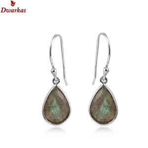 Personalizado chapado en oro rosa 925 plata esterlina labradorita natural multi piedras preciosas bisel conjunto pendiente para damas y niñas - Product Image 4