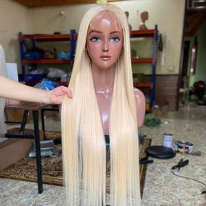 Perruques cheveux humains 613 Blonde HD dentelle transparente avant de lacet perruques cheveux bruts droite trame de cheveux humains longueur 8 - 32 pouces - Product Image 1
