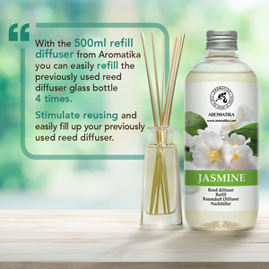 Aromatika Natural Jasmine Aroma <b>Diffuser</b> <b>Refill</b> Liquid 500ml Long Lasting Room Fragrance <b>Reed</b> <b>Diffuser</b> <b>Oil</b> - Product Image 2