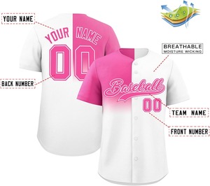 เสื้อเบสบอลระบายอากาศได้ดีสำหรับเยาวชน/ผู้ใหญ่เสื้อทีมดูดซับความชื้นพิมพ์ลายตามสั่งผลิตจากโรงงาน - Product Image 4