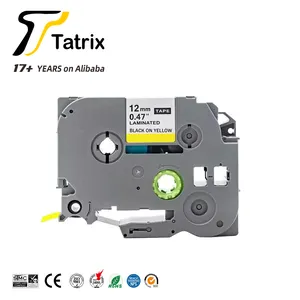 Tatrix TZ631L1 TZe631L1 TZ-631L1 TZe-631L1 12mm Black on Yellow Laser checkered Compatible Label Tape for Brother P Touch TZE