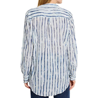 Chemise élégante pour femmes en mousseline respirante à volants, chemisier décontracté uni confortable, 100% coton, col montant, design simple