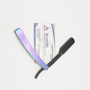 Rasoirs professionnels en acier inoxydable noir et arc-en-ciel de haute qualité Logo personnalisé Rasoir droit multi-usage pour le visage et le corps - Product Image 5