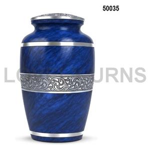 Urna Funeraria Elegante con Acabado de Mármol Azul para Cenizas Humanas - Product Image 1