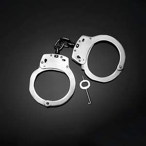 Menottes en acier inoxydable de gros avec clé, robustes, réglables, en acier au carbone, attaches de poignet, double verrouillage, conception de sécurité - Product Image 1