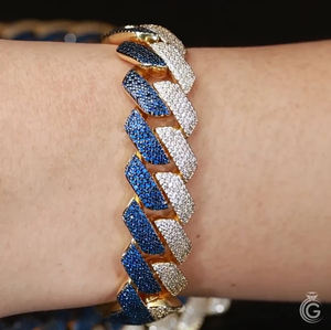 Collar de eslabones cubanos de Miami de dos tonos de 20mm con VVS1, piedra principal de moissanita de plata esterlina helada, regalo para él - Product Image 4