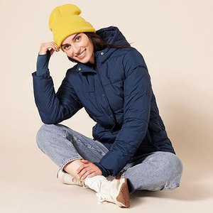 <b>Lightweight</b> <b>Denim</b> Solid Zipper Washed Puffer <b>Jacket</b> Comfortable Durable Quilted Windproof Winter Outerwear for Men Women - Product Image 5