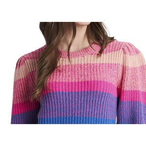 Pull décontracté rose à manches longues et blocs de couleur pour femme Vince Camuto, taille XS, pour la saison d'automne - Product Image 2
