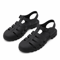 Sandales romaines minimalistes d'été pour femmes avec fermeture à boucle, en PVC, à semelle plate, imperméables, tendance et polyvalentes, type Jelly Shoes