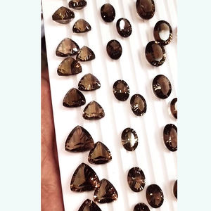 คุณภาพสูง275ชิ้นผลึกควอตซ์ธรรมชาติ10มม.-22มม. ลูกแพร์ล้านล้านล้านด้าน LAZER Facet อัญมณีสีน้ำตาล3090cts ตัดหลวม - Product Image 6