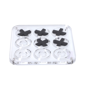 Nuevo diseño Lucite Tic Tac Toe Set Caja de exhibición de acrílico <span class=keywords><strong>Xo</strong></span> Juego Tablero de juego de ajedrez con piezas de ajedrez - Product Image 1