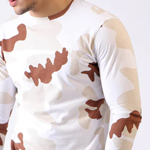 T-shirt pour homme à manches longues 100% coton, séchage rapide, col rond, avec impression par sublimation, tissu tricoté, livraison directe d'usine - Product Image 5