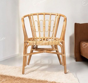 เก้าอี้ไม้ไผ่ธรรมชาติทำมือเก้าอี้หรูหราเก้าอี้ในร่มกลางแจ้งสำหรับห้องนั่งเล่นระเบียงสวน - Product Image 3