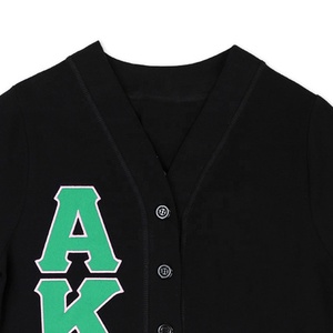 Customized AKA Wool <b>Cardigan</b> Color Black Pink & Green V-neck Sweater <b>Cardigans</b> Wholesale Sororities Sweaters - Product Image 2