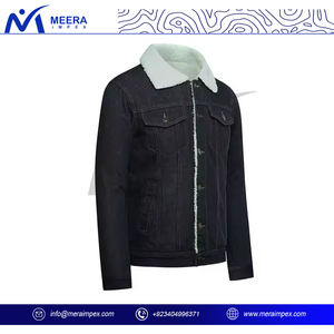 2025 personnaliser bouton Style Denim veste pour hommes haute qualité respirant tissu col montant bas quantité minimale de commande vêtements pour hommes veste d'hiver - Product Image 3