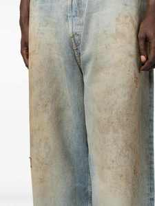 Pantalon baggy OEM unisexe à design personnalisé pour hommes, jeans jaune sale et lavé à la boue, streetwear à jambes larges pour toutes les saisons - Product Image 2