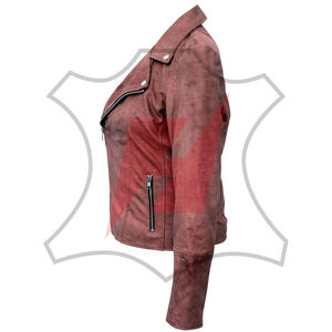Chaqueta de Cuero de Gamuza de Alta Calidad para Mujer, Más Vendida, con Logotipo y Diseños Personalizados, Transpirable, Teñida Lisa, Chaqueta de Cuero de Gamuza de Invierno - Product Image 5