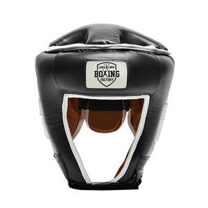 Protège-tête de combat personnalisé pour Taekwondo et Boxe avec fermeture auto-agrippante en cuir de vachette, logo personnalisé - Product Image 1