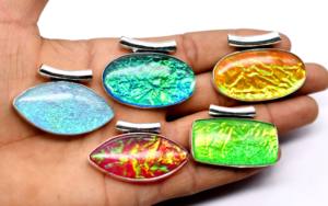 Triplet <b>Opal</b> Gemstone Women's Christian Vintage Brass Party <b>Necklace</b> Assorted Natural Gemstone Fashion Pendant - Product Image 4