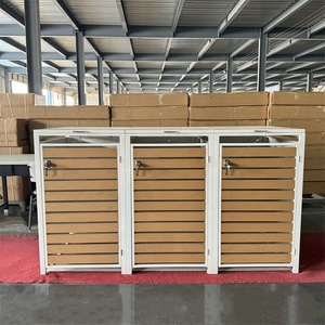 Ngoài trời bin tổ chức Thùng rác có thể Tủ gấp nắp kim loại chất thải bin hộp lưu trữ Wheelie bin đổ rác tái chế có thể nhà - Product Image 3