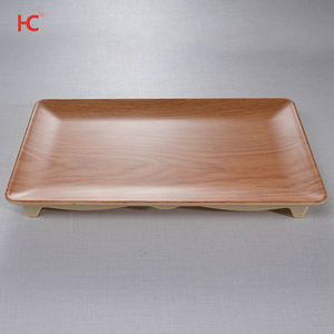 壊れないA5茶色の木製デザインラウンドメラミンボウルとプレートセット100% プラスチック、光沢のある表面カスタムロゴホム - Product Image 4