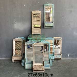 Cadre de miroir en bois, cadre de miroir vintage, accessoire décoratif, décoration artisanale d'espace de vie, miroir design en gros - Product Image 1