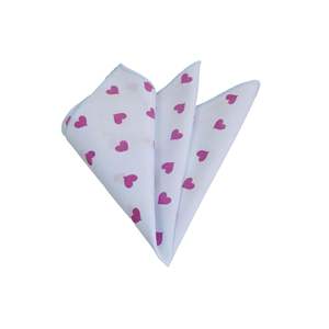 Lover Collar Pocket Square con patrón de corazón rosa en azul - Product Image 1