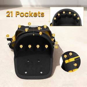 Pochette à outils pour électricien en polyester de qualité supérieure et résistante |   Étui de ceinture à 21 compartiments avec clip à dégagement rapide - Product Image 6