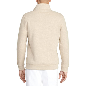 Sudadera de punto para hombre Index Apparel con cremallera de un cuarto, color beige liso, corte regular, cuello alto, informal para otoño - Product Image 2