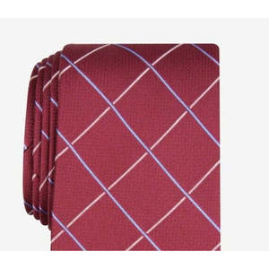 Cravatta da Uomo Canton Grid Tie Club Room Rossa con Stampa Floreale Jacquard, Logo Personalizzato, Stile Casual da Festa, Taglia Regolare, in Lana, Seta e Poliestere - Product Image 2