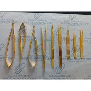 Juego de Instrumentos de Microcirugía con Recubrimiento de Oro Avanzado, Kit de Cirugía Manual Microquirúrgica de Acero Inoxidable Alemán, Certificado CE - Product Image 1