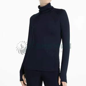 Camiseta Térmica de Cuello Alto para Mujer, Ropa de Equitación de Invierno, Aislante y Cálida, Silueta de Corte Regular, Transpirable - Product Image 1